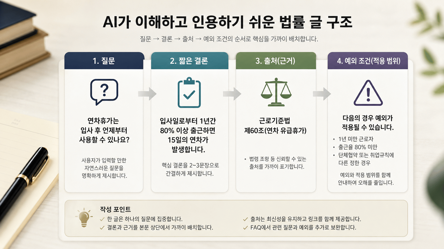 법률 사무소 블로그, AI가 이해하고 인용하기 쉬운 글 구조